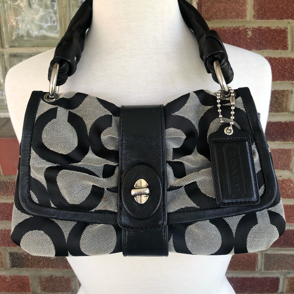 Coach Parker OP art soft flap purse